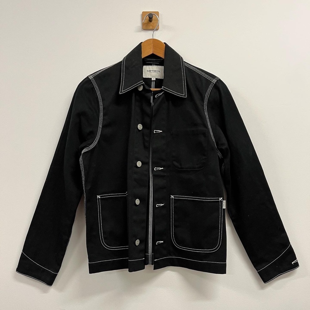 Never worn CARHARTT WIP fitted women’s jacket stuff cotton white contrast stitch
